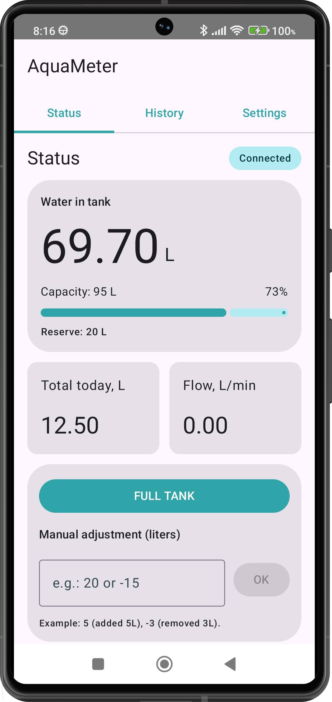 AquaMeter app - status